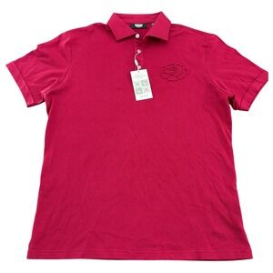 NWT Murano Liquid Luxury Polo Shirt Mens Large Slim Fit Red Rose From The Garden